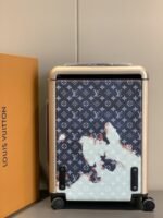 Louis Vuitton Horizon 55 Suitcase Monogram Bleach Coated Canvas Ink Blue 55Cm M10289 - Image 3
