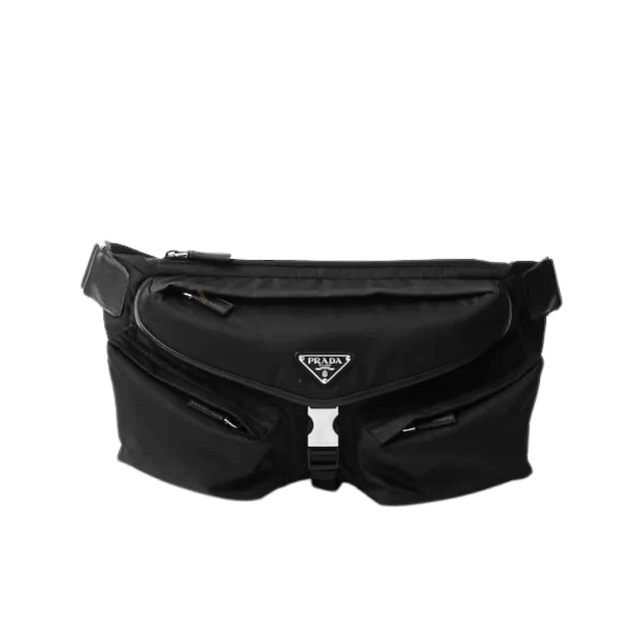 TBNB-1-25-3 Prada Re Nylon And Leather Shoulder Bag Black 28Cm 2Vh175 2Dw3 F0002 V Ooo - Image 1