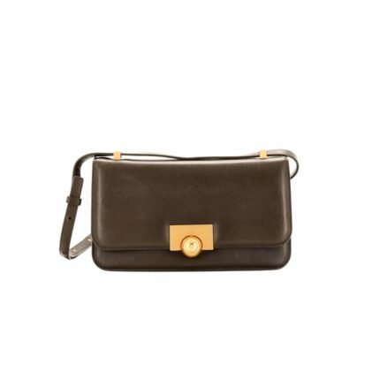 Bottega Veneta Patent Bv Classic Shoulder Bag In Brown 22Cm