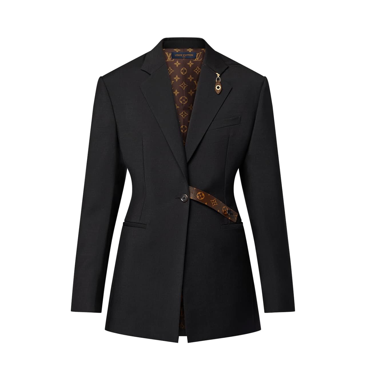 TBNB-13-2 Louis Vuitton Monogram Belt Blazer Black 1Agnp3 - Image 1
