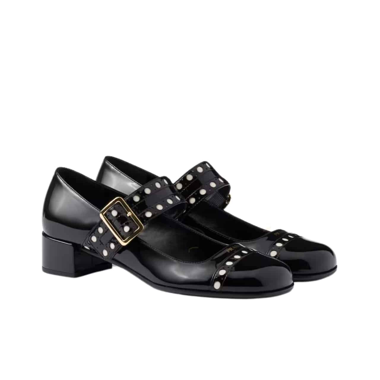 TBNB-2-26 Prada Patent Leather Mary Jane Pumps Black 1I816N 069 F0002 F 035 - Image 1
