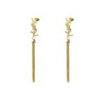 Saint Laurent Ysl Tassel Gold Earrings