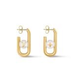 Louis Vuitton My Lv Chain Pearls Earrings Gold M01451