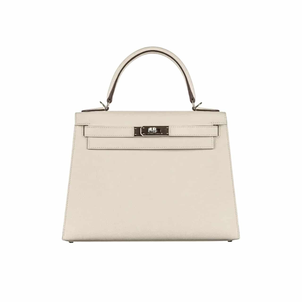 TBNB-5-8 Hermes Kelly 28 Epsom Light Beige 28Cm Silver Hardware - Image 1