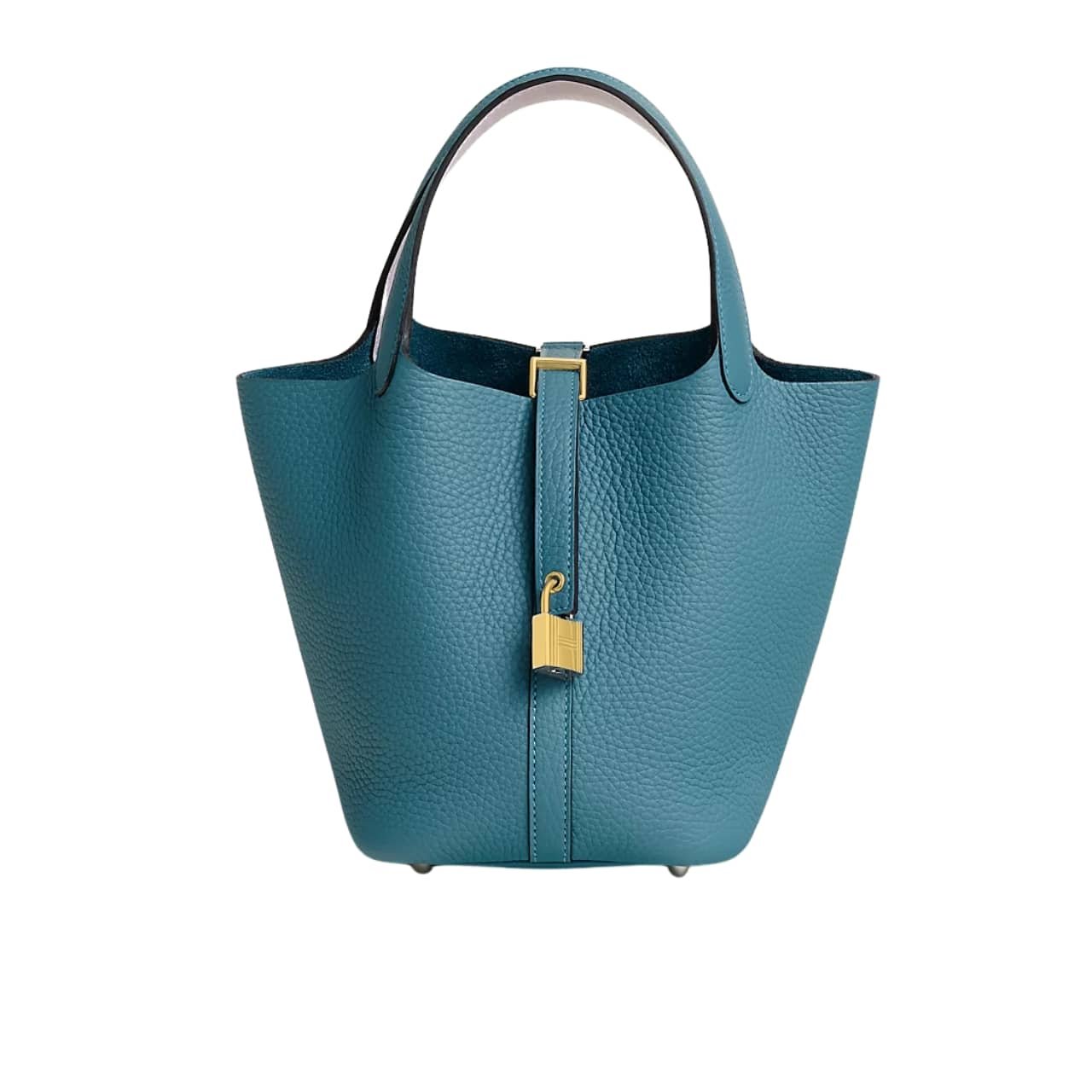 TBNB-57-1 Hermes Picotin Lock 18 Bag Blue With Gold 18Cm - Image 1