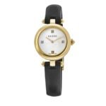 Gucci Diamantissima Steel Watch With Black Leather Strap 27Mm Ya141505