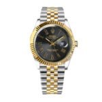 Rolex Datejust Roman Numeral Dial Oystersteel And Gold In Black 41Mm
