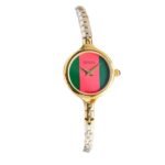 Gucci Ladies Watch Round Case With Slim Dial Gold In Multi Color 22Mm