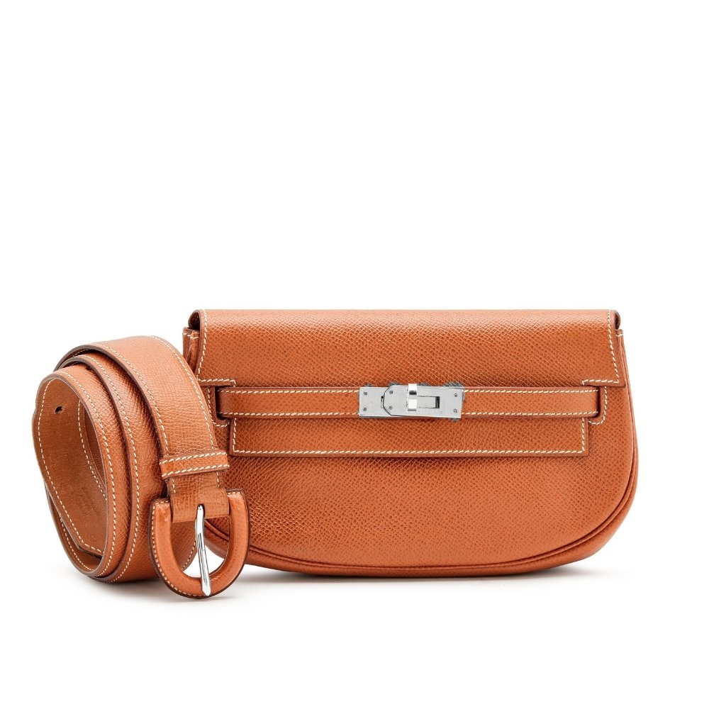 Thumbnail-11-4-3 Hermes Kelly Moove Swift Silver Hardware Orange 20Cm - Image 1