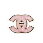 Chanel Cc Logo Brooch In Pink Enamel With Gold Tone Hardware Abg307 B21878 U3494