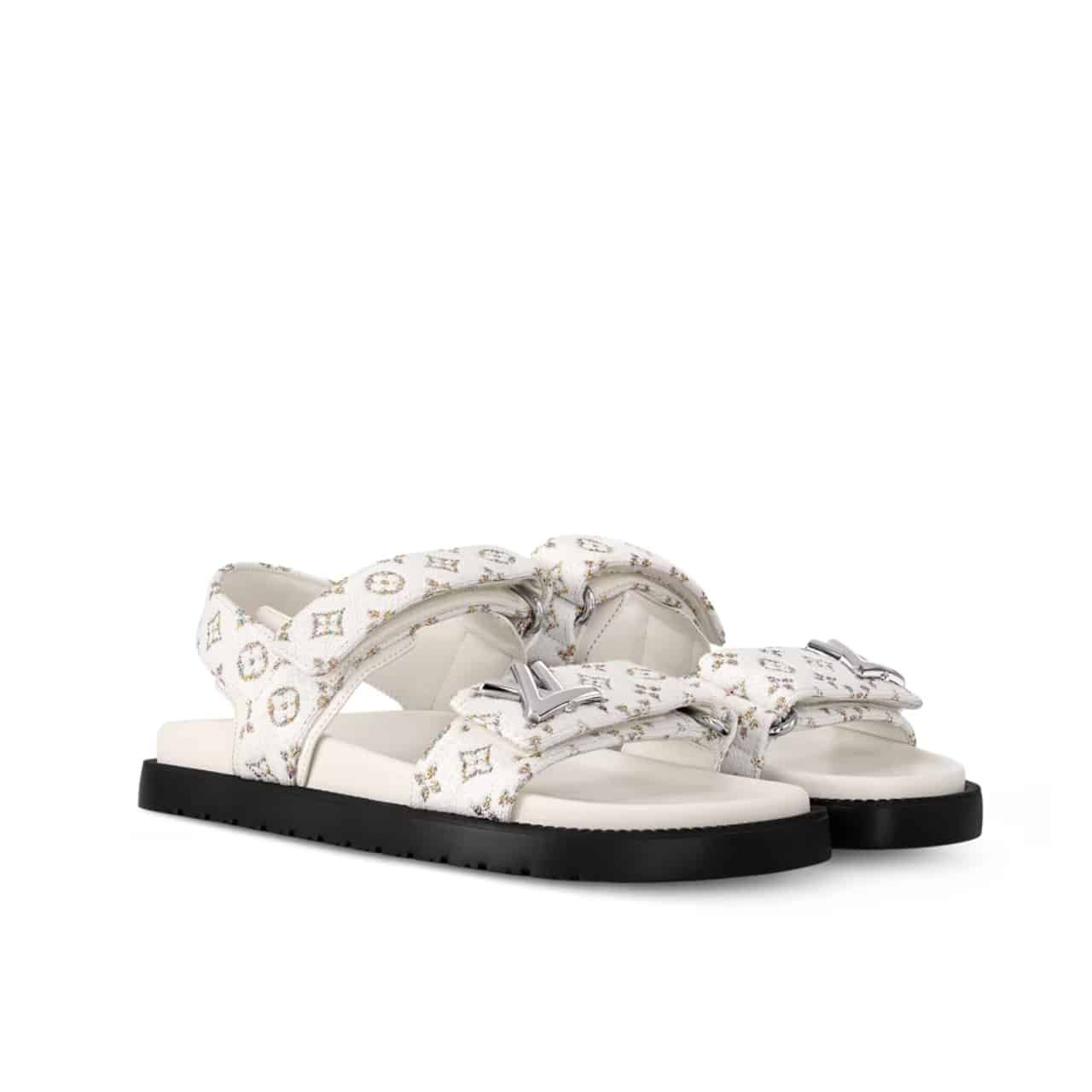 Thumbnail-14-8-3 Louis Vuitton Sunset Flat Comfort Sandal White 1Aidix - Image 1