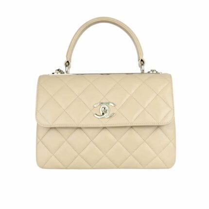 Chanel Flap Bag With Top Handle 25Cm Beige