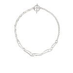 Hermes Chaine Dancre Punk Necklace Silver H121205B 00Sh