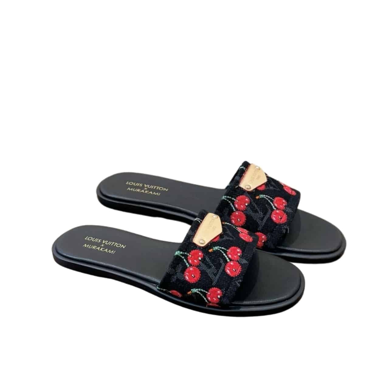 Thumbnail-17-14 Louis Vuitton X Takashi Murakami Lily Flat Mule Black - Image 1