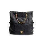 Chanel 25C Shopping Bag Black 33Cm As5315 B19030 10601