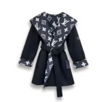 Louis Vuitton Signature Short Hooded Wrap Coat Black