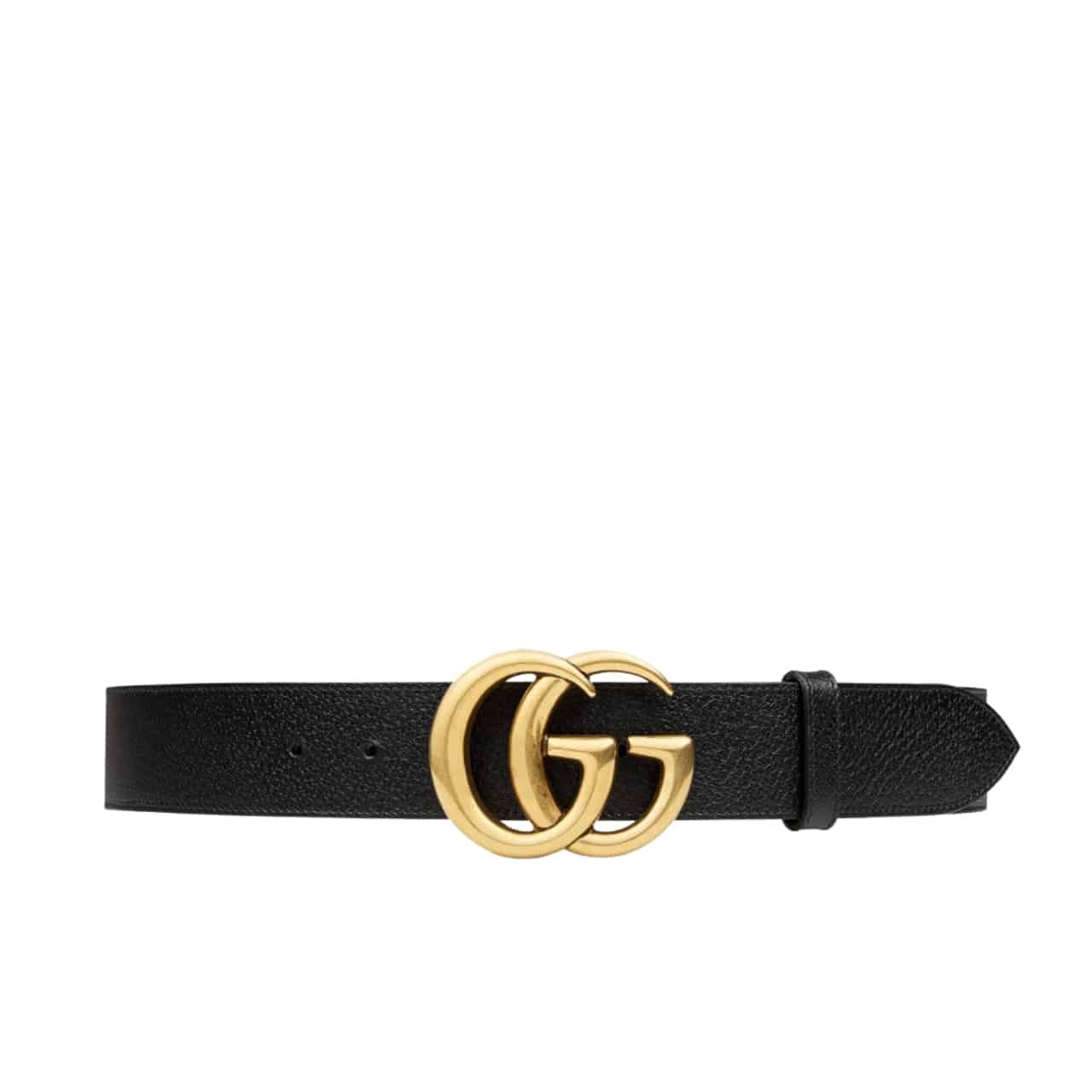 Thumbnail-20-1-1 Gucci Gg Marmont Wide Belt Black Gold Logo 4Cm 406831 Dj20T 1000 - Image 1