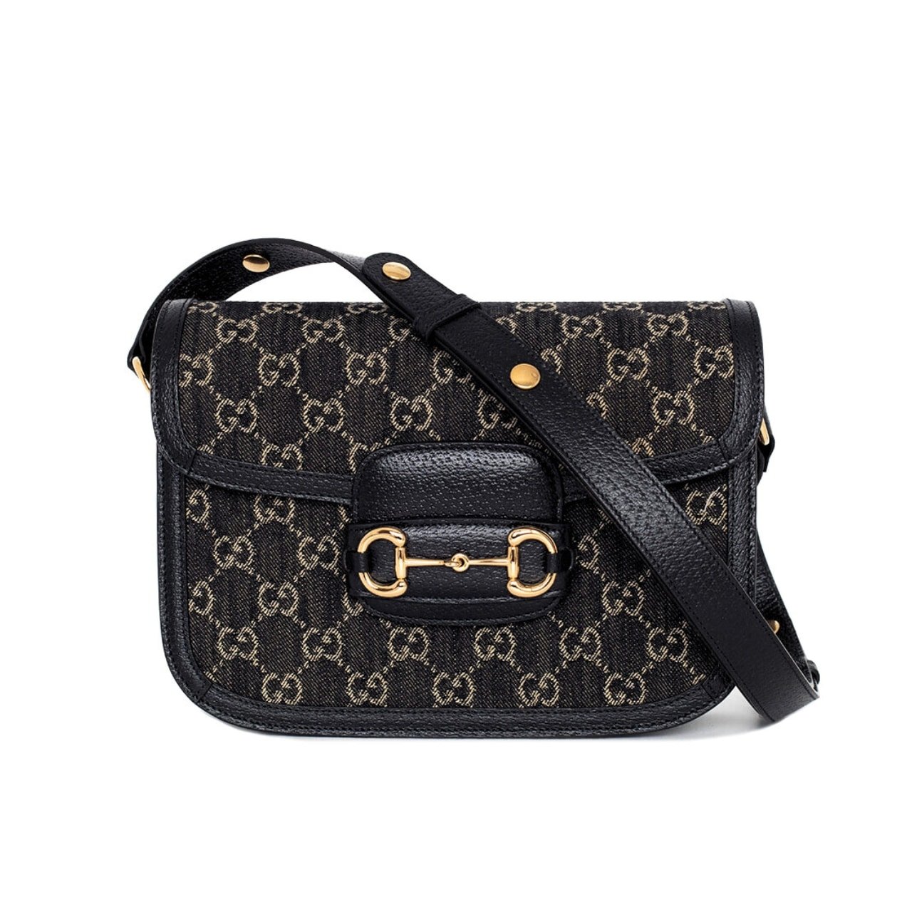 Thumbnail-23-8 Gucci Horsebit 1955 Original Gg Shoulder Bag Black Ivory 25Cm 602204 Un3Bg 1274 - Image 1
