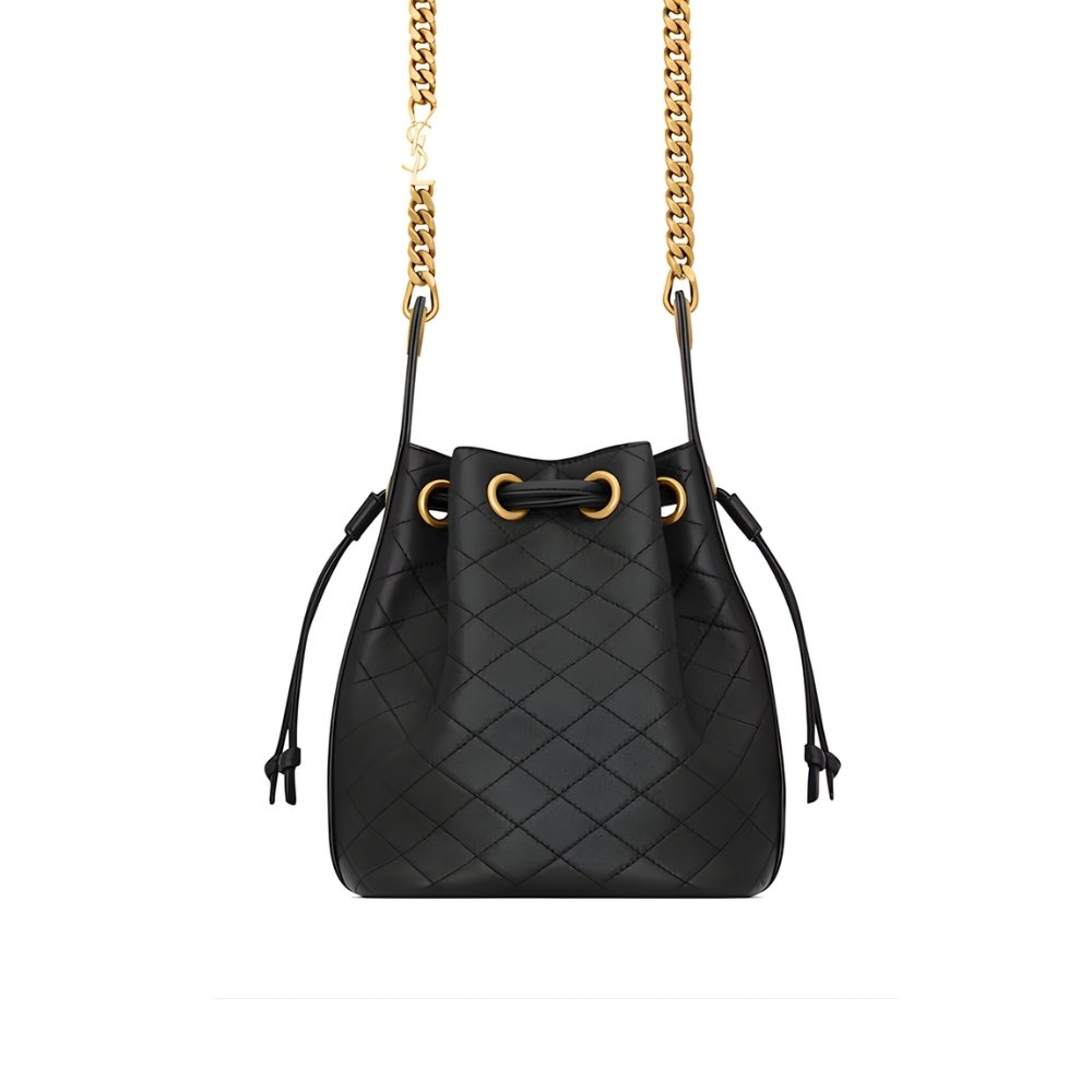 Thumbnail-4-11-2 Saint Laurent Small Cassandre Bucket Bag Black 18Cm - Image 1