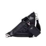 Prada Triangle Leather Mini Bag Black 27Cm 1Bh190 2Bya F0002 V Bro