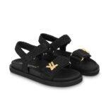 Louis Vuitton Sunset Flat Comfort Sandal Black 1Abhfz