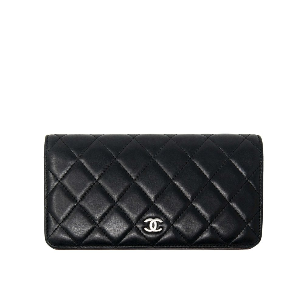Thumbnail-63-3 Chanel Quilted Classic Long Flap Wallet With Silver Hardware Black 19Cm - Image 1