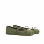 Gucci Women Horsebit Ballet Flat Green ‎814321 Fad8F 3048