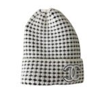Chanel Cc Wool Beanie White