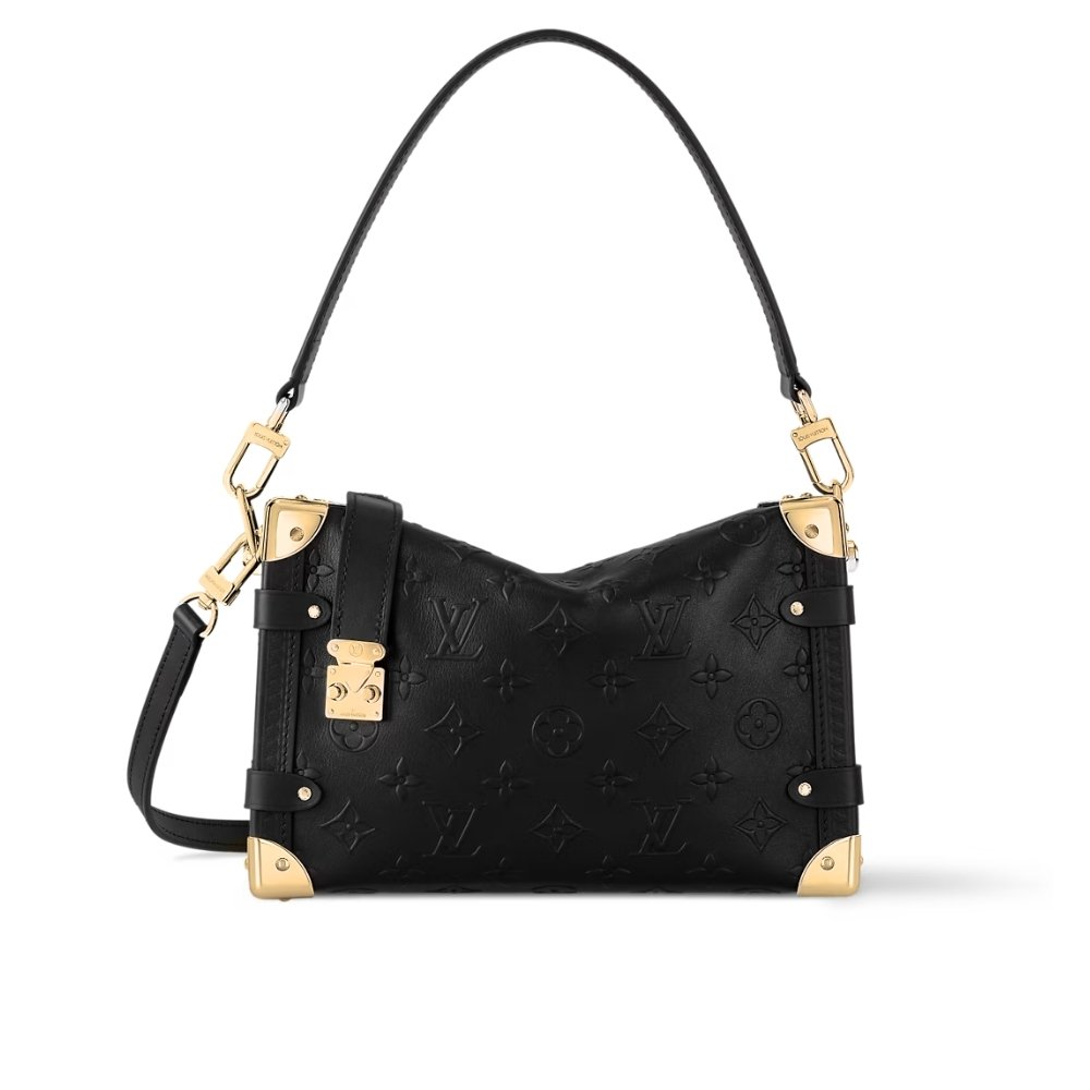 Thumbnail-7-9-2 Louis Vuitton MM Side Trunk Bag Gold Metal Black 23Cm - Image 1