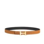 Hermes Mini H Belt Bucket And Reversible Leather Strap Black Brown 24Mm H079645Cc06