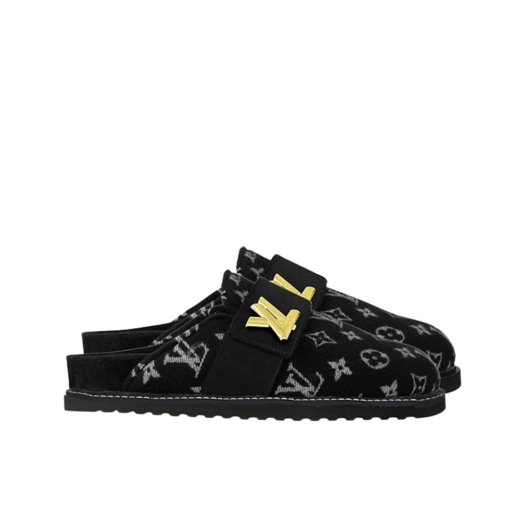 Thumbnail-8-2-4 Louis Vuitton Lv Cosy Flat Comfort Clog Black 1Aidou - Image 1