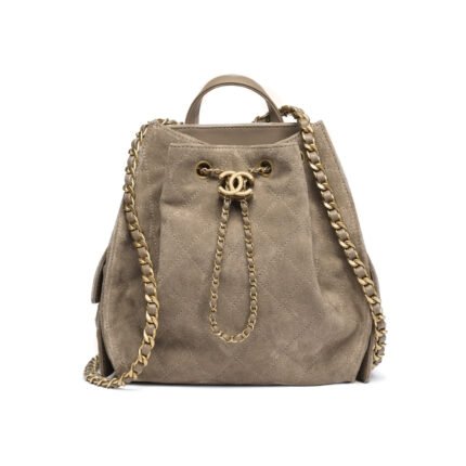 Chanel 25 Medium Size Backpack Gold Metal Brown 23Cm As5600 B18799 Nacaa