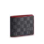 Louis Vuitton Slender Wallet Damier Graphite Canvas Black And Red 11Cm N63260