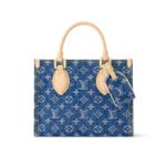 Louis Vuitton Onthego Lv Monogram Denim Tote Bag Light Blue 25Cm