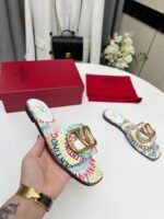 Valentino Garavani Escape Slide Sandal In Canvas With Valentino Loop Print Ws0Bd5Ful Qd7 - Image 3