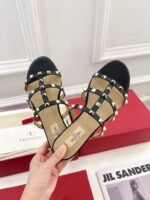 Valentino Garavani Rockstud Flat Slide Sandal Black 5W2S0C49Vod 0No - Image 4