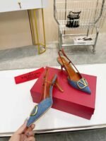 Valentino Garavani Vlogo Denim Slingback Pumps Denim - Image 7