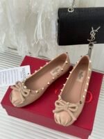 Valentino Garavani Rockstud Patent Leather Ballerina Rose Cannelle 3W2S0Hq5Vnw Gf9 - Image 9