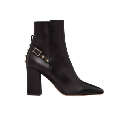 Valentino Garavani Rockstud Nappa Ankle Boot Black 1W2S0Fh5Nap 0No