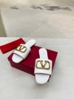 Valentino Garavani Vlogo Signature Slide Sandal White - Image 6
