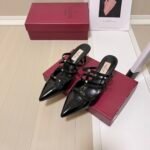 Valentino Garavani Rockstud Wispy Mule In Calfskin Black - Image 3