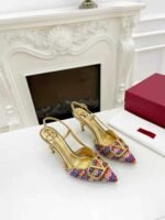 Valentino Garavani Vlogo Woven Leather Slingback Pumps Multicolor - Image 2