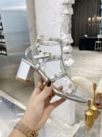 Valentino Garavani Rockstud Leather Sandals Silver - Image 8
