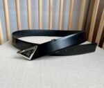 Prada Spazzolato Logo Black Belts 2Cm250 Zo6 F0002 - Image 7