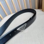 Prada Spazzolato Logo Black Belts 2Cm250 Zo6 F0002 - Image 6