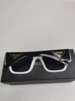 Prada Rectangle Sunglasses Black And White - Image 5