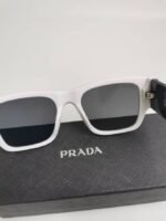 Prada Rectangle Sunglasses Black And White - Image 6