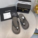 Chanel Flip Flop Sandals Black - Image 2