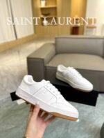 Saint Laurent Perforated Leather Sneaker White - Image 5