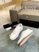 Saint Laurent Perforated Leather Sneaker White - Image 6